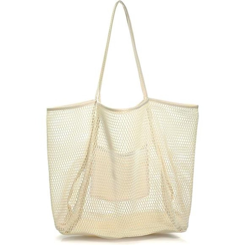 Mesh Beach Tote Womens Shoulder Handbag Cute Summer Bag